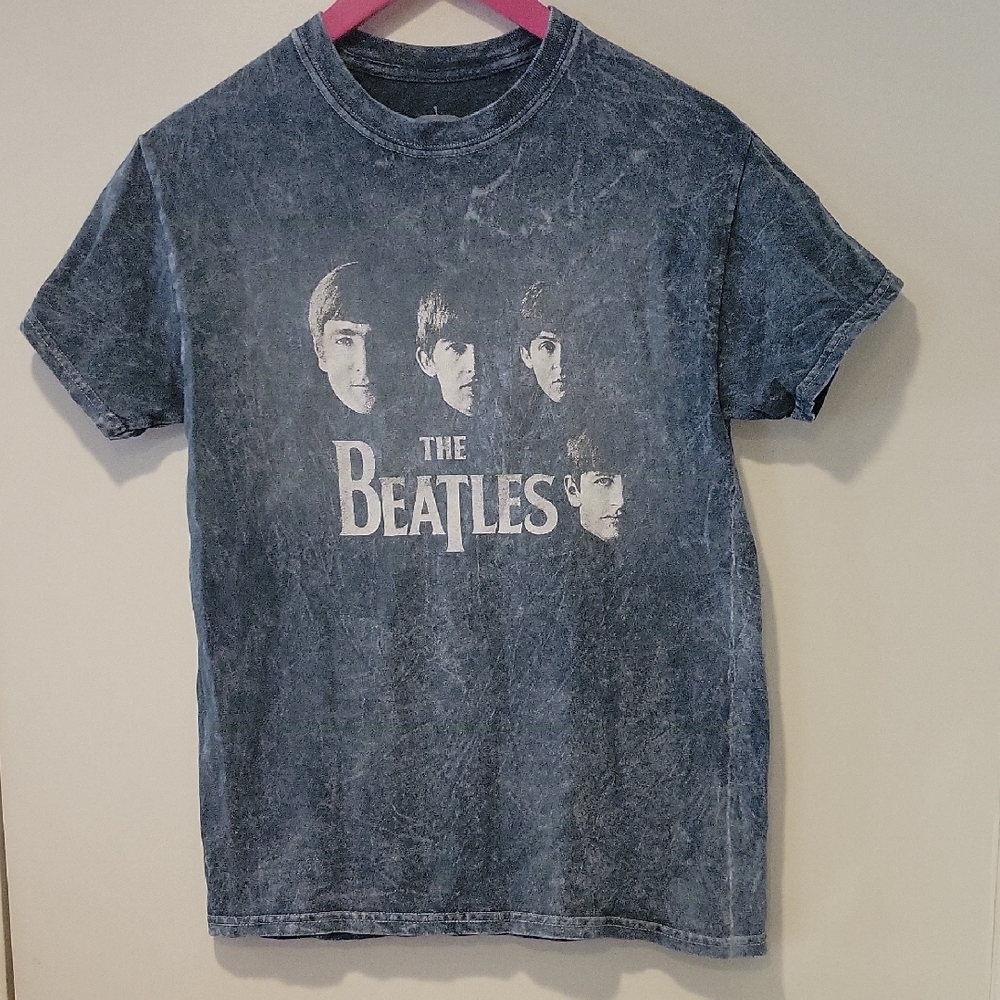 Men's The Beatles Tshirt, Blue, Size S